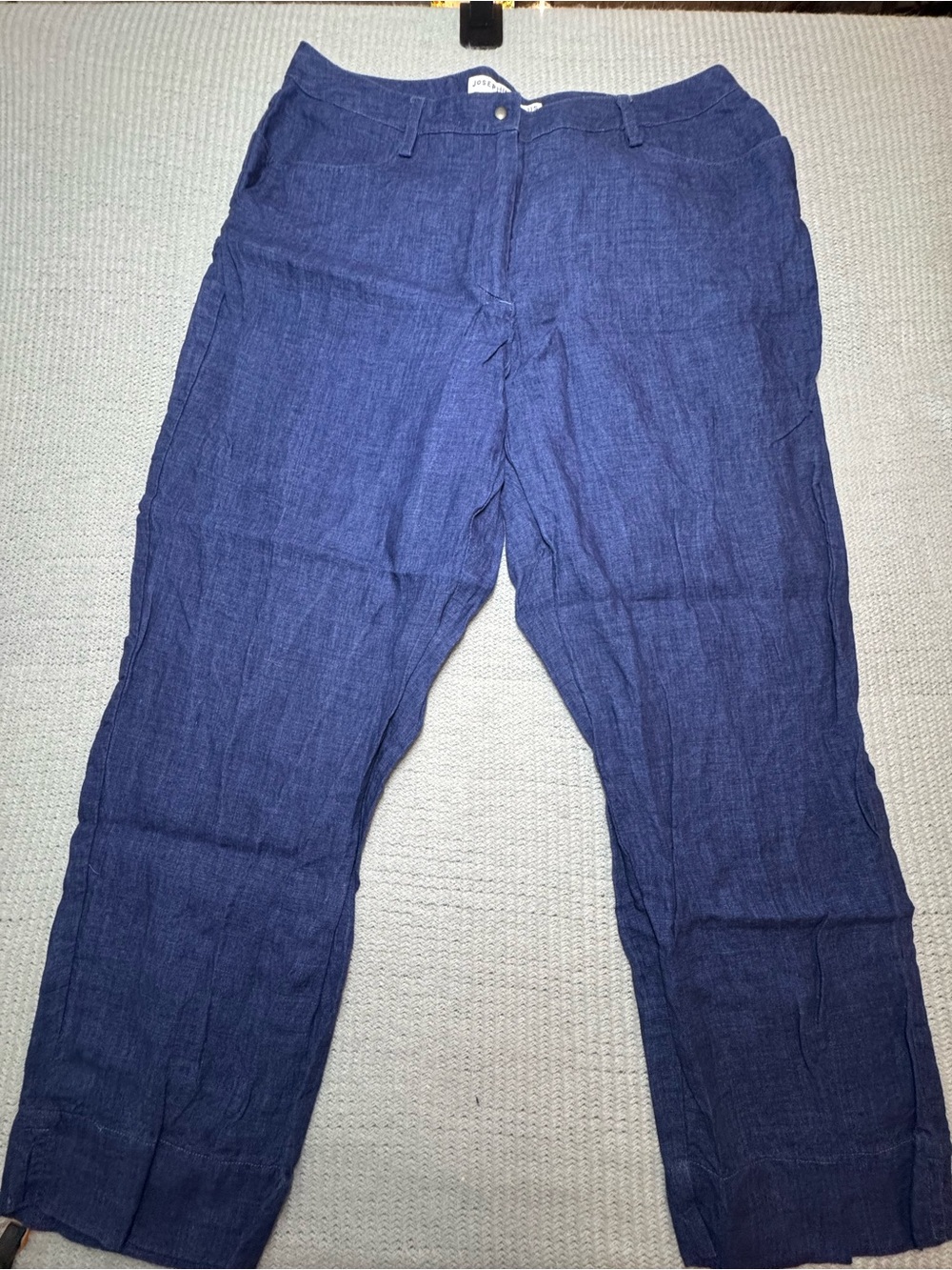 Josephine Chaus Women’s Deep Blue Linen-Blend Chinos